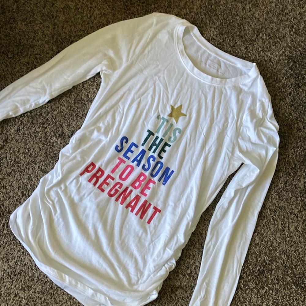 White Christmas Maternity Long Sleeve